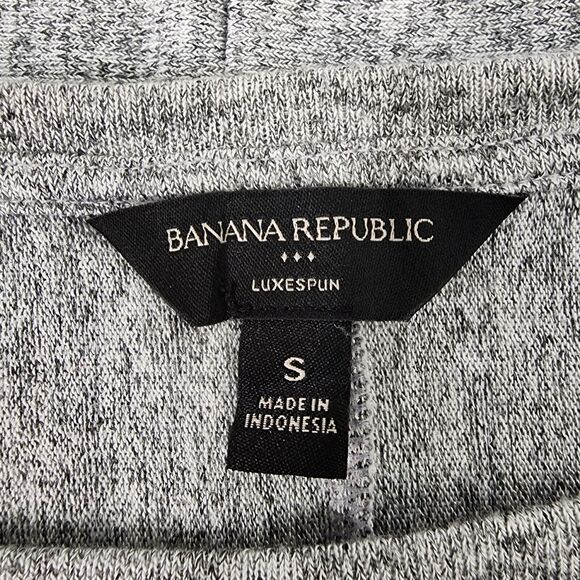 Banana Republic Women Top Small Luxespun Boat Neck Short Dolman Sleeve Gray Marl - Picture 8 of 10